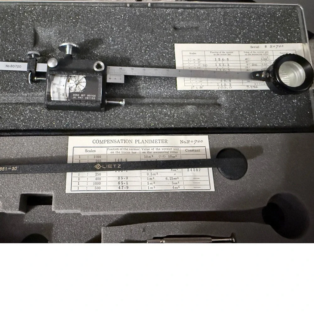 LIETZ Compensation Planimeter No 80720 Precision Measuring Instrument with‎ Case
